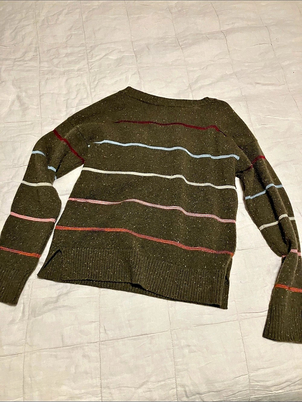 A.P.C. Hector Striped Knitted Sweater Brown & Red XS
